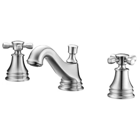 Anzzi Melody 8" Widespread 2-Handle Mid-Arc Bathroom Faucet, Brushed Nickel L-AZ007BN